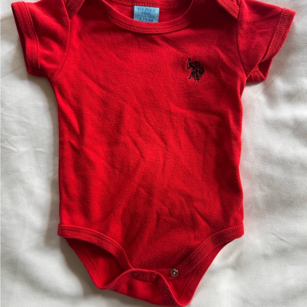 U.S. Polo Assn. Red Onesie 3-6m